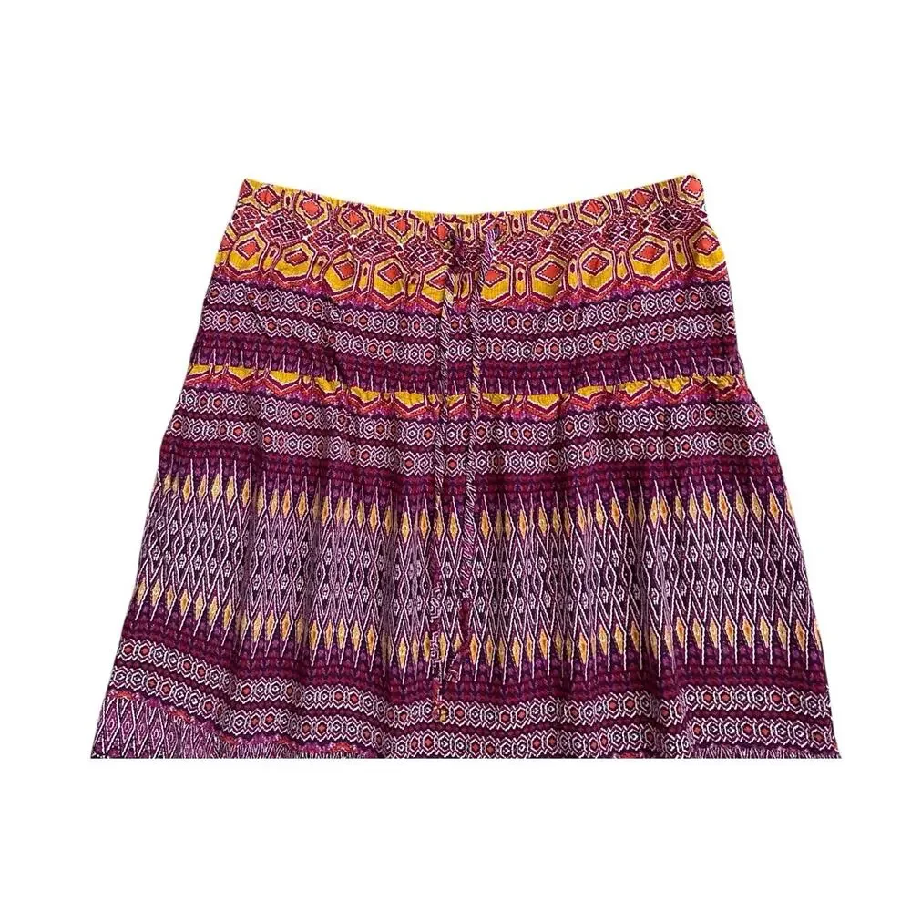 Mossimo Supply Co Maxi Skirt Womens Large Geometric Boho Elastic Waist Pull On
